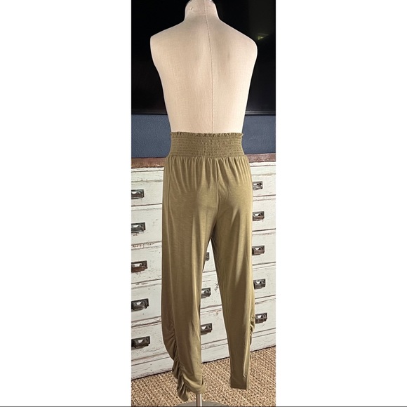 Anthropologie Saturday Sunday Ruched Tapered Green Pants S - Picture 12 of 13